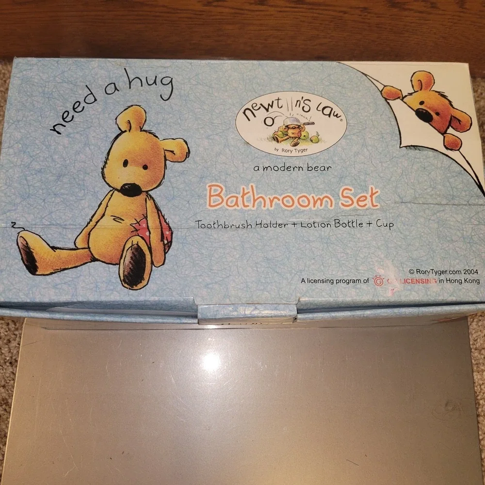 Newton's Law A Modern Bear‎ Bathroom Set Rory Tyger 3 Pc Ceramic Cup Soap...